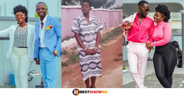 "She never bleached, she maintained her colour"- Netizens react to childhood photo Okyeame Kwame's wife.