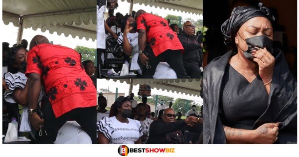 Watch Video Of Appiah Stadium Giving Tracey Boakye a Slap at Afia Schwarzenegger’s father funeral