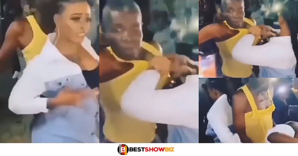 3 slay queens almost r@pe an Oldman at a nightclub as they harass him and let him grind them (video)