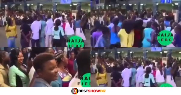 Confusion in church as pastor asks single ladies to choose their future husbands from the bachelors in church (Watch video)