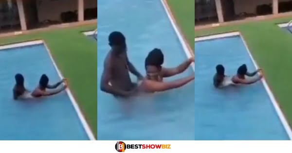 Young boy spotted eating a lady in a pool (watch video)
