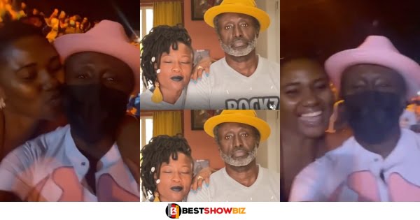 "I am reporting myself"- Reggie Rockstone tells his wife after sharing a video of Abena Korkor k!ssing him (watch)