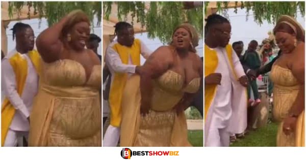Handsome man and his plus-sized bride goes viral after displaying hot dance moves at their wedding (video)