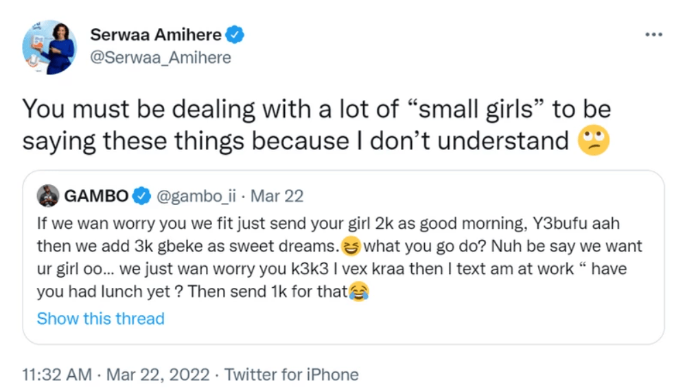 "it is only small girls you can chop with your Ghs 1000 and Ghs 3000"- Serwaa Amihere Blast Rapper Gambo
