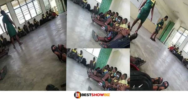 SHS students studying on the floor with no desk cause stir online. Netizens ask why should this happen in modern Ghana.