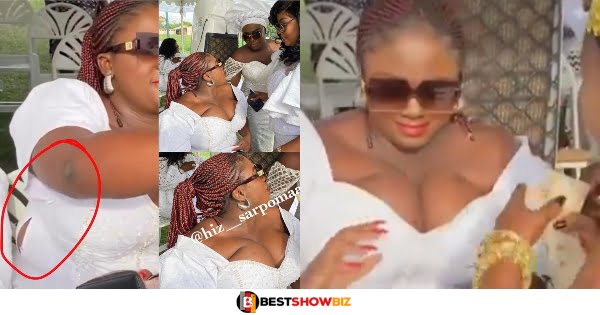 Big Yawa as Tracey Boakye's Overtight dress gets torn at Afia's father's funeral