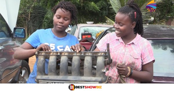 14-year-old female twins leave school to become mechanics (video)