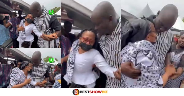 So Sad: Video of Vicky Zugah crying like a baby at her mother's funeral breaks hearts on social media