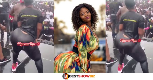 Sheena Gakpe again! Shakes Her Big 'Tundra' to Kwaku The Traveller on stage in new Video