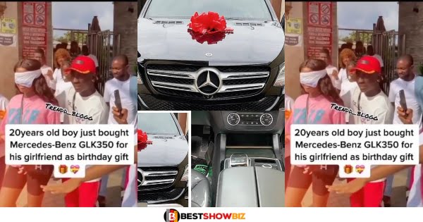 (Video) 20-year-old boy surprises his 17-year-old girlfriend with a Mercedes-Benz on her birthday