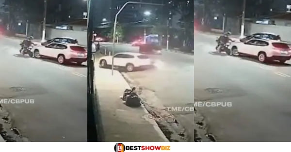(Video) Driver runs over armed men riding on a motorbike, who wanted to rob him