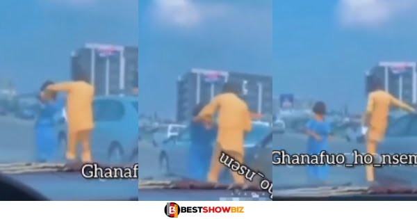 (Video) Man Caught On Camera Beating His Wife On A Street After She Caught Him Cheating