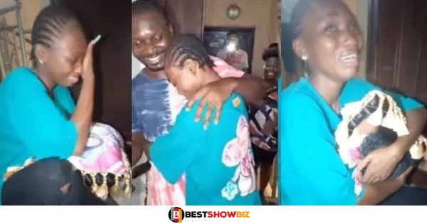 (Video) Moment lady breaks into tears of Joy as her boyfriend surprised her with a customized Pillow