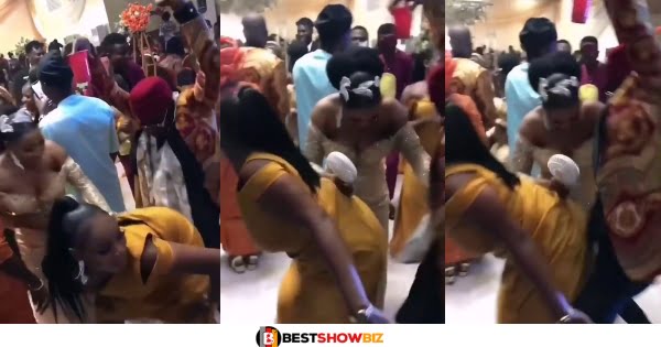 Video: Bride pushes away a lady twεrking for her husband on her wedding day