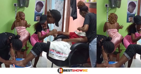 Wives worried as New videos from all-female staff barbershop Stirs Online