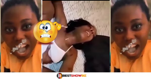Lady records her university roommate as her boyfriend 'eats' her in the same room (video)