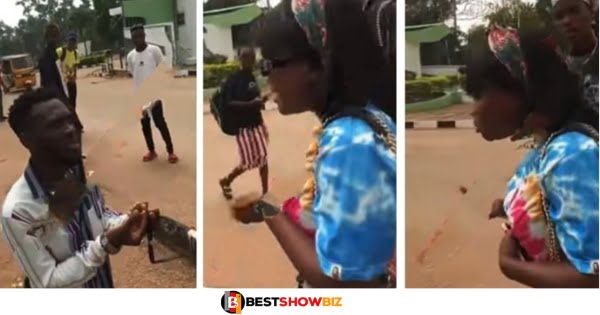 KNUST student chop bounce after proposing to his female friend