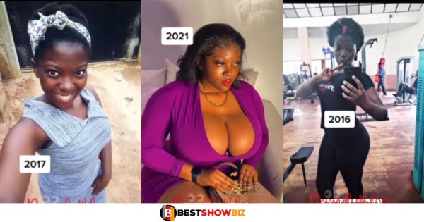 Slim lady causes stir online after posting her transformation photos (video)