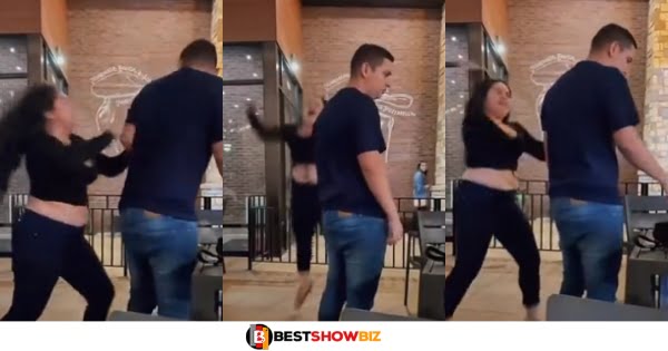 Lady causes commotion in a restaurant after catching her boyfriend on a date with her best friend (video)