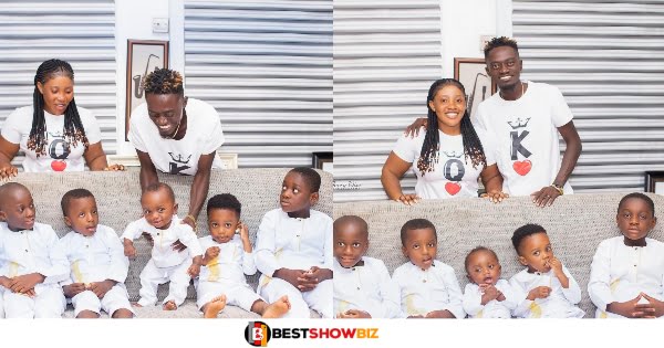 Lilwin shares beautiful family photo with his wife and 5 kids
