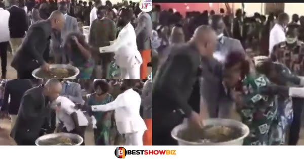 Pastor spits on church members in the name of deliverance (watch video)