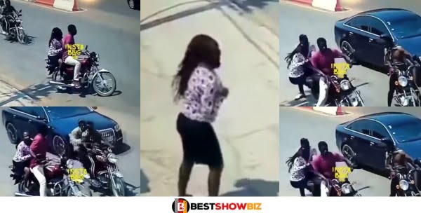CCTV Footage Of Daylight Robbery Attack On A Lady Surfaces (Watch Video)