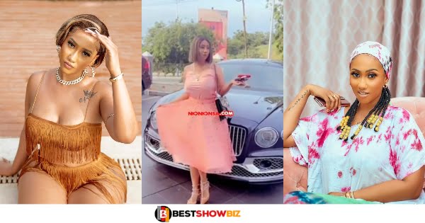 Hajia4Real flaunts her newly acquire Bentley (watch video)