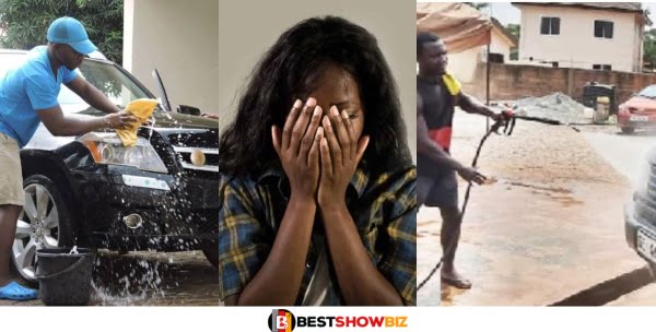 Lady Cries Out As She Finds Out Her Husband Works At A Washing Bay After 4 Months Of Marriage
