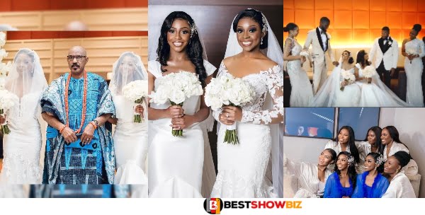 (Photos) Beautiful Twin Sisters Marries on the Dame Day in Beautiful Gowns