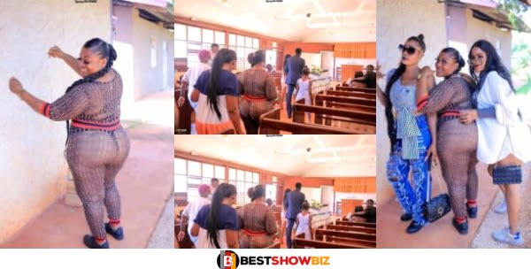 Photos of Slay Queen Wearing A See-Through Dress At A Funeral Service In Church Stirs Online