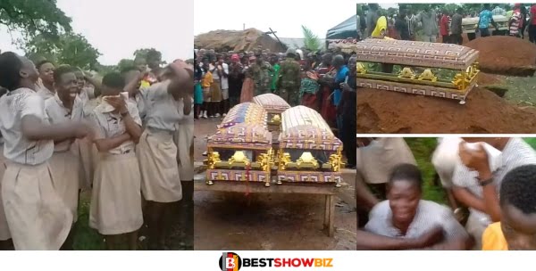 Sad Scenes: Students Cry Uncontrollably As 6 Of Their Mates Killed In An Accident Buried Together