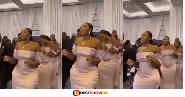 Stonebwoy's wife shows her dance moves at a friend's wedding (watch video)
