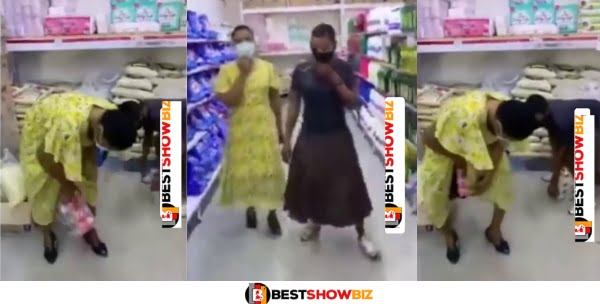 (VIDEO) 2 Ladies Demonstrates How They Stuff Items In Their To.to after Being Caught Shoplifting
