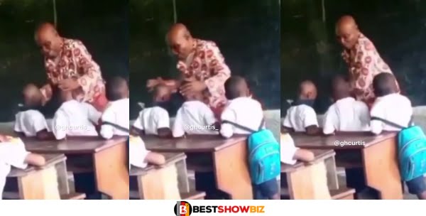 (VIDEO) An Old Teacher Caught On Camera Slapping School Kids Like Adults Stirs Online
