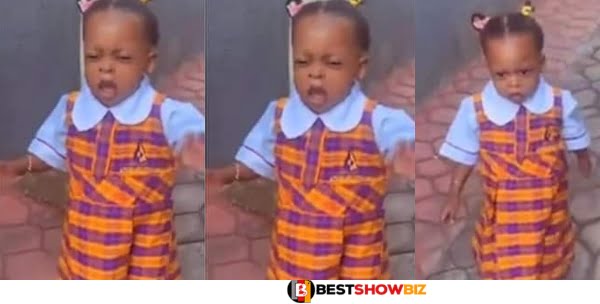 (Video) Little Girl Stirs Viewers as She Goes to School for the First Time; Tells Mother Not to Record Her