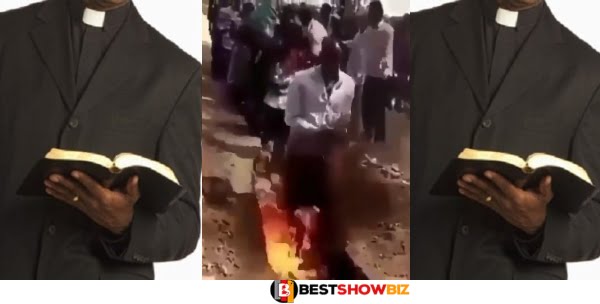 (Video) Pastor leads Church Members To Walk In Fire As A Practice to Survive In Hell
