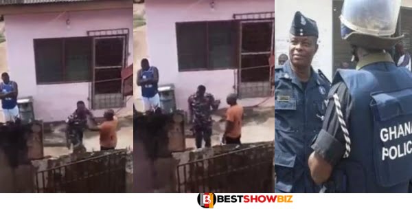 (Video) Police Officer Gives 6 Slaps To A Man Before Arresting Him - Ghanaians React