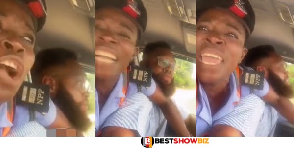 (Video) Policewoman cries out for help as ‘stubborn’ driver speeds off with her after trying to arrest him