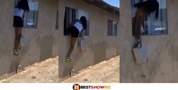 Watch Video As Side Chick Run Through Window After Main Wife Came Home