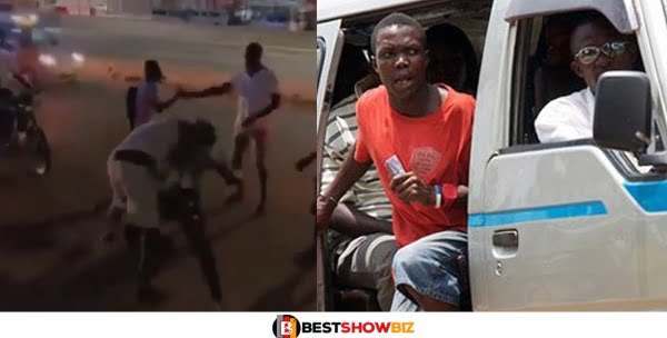 (Video) Trotro mate and passenger exchange blows over disagreement of transport fare