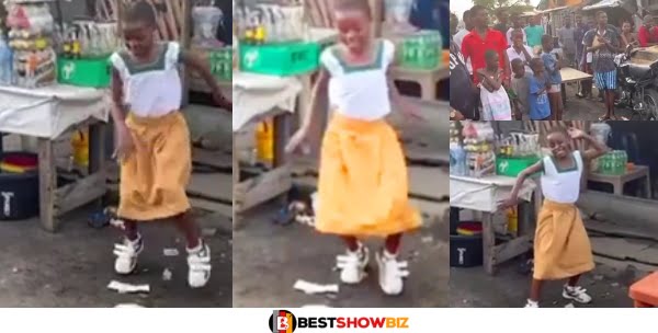 (Video) Young Girl With Amazing Dance Moves Draw Customers To Her Mother's Shop