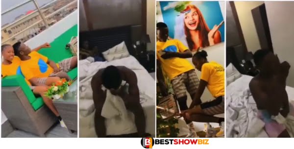 (Video) Young man who rocks matching outfits with his girlfriend cries like a baby as she breaks up with him