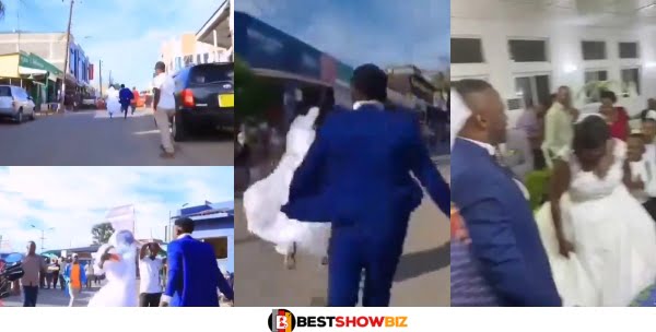 Video of a Groom chasing his bride after she left him on their wedding day goes viral