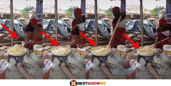 Video of a Woman Cooking Banku With Pure Water Rubber Raises Massive Concern