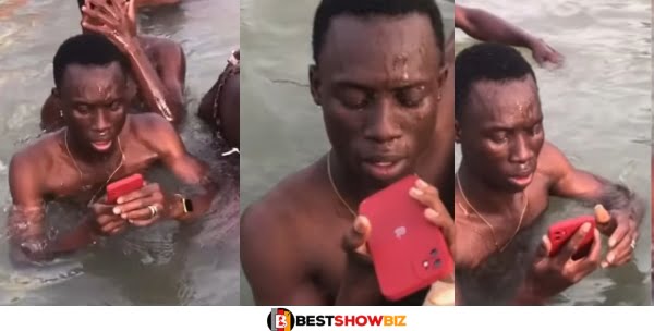 Young Man In Tears After Using His iPhone 12pro Max To Swim And The Phone Refused To Switch On (Video)