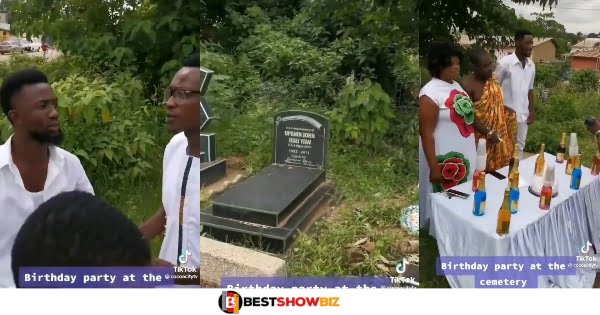 Young guys spotted celebrating their birthday at the cemetery (watch video)