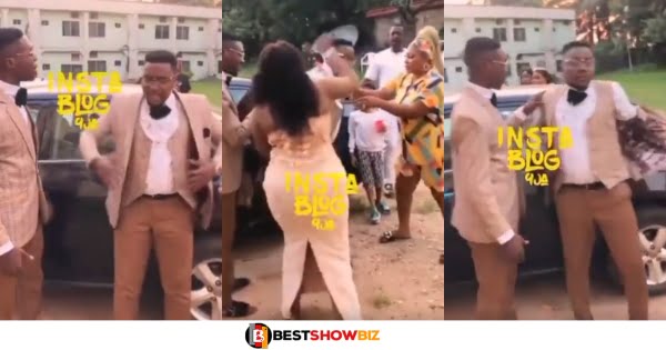 Angry Groom storms out of his own wedding after wedding guest gave him small money for dancing (video)