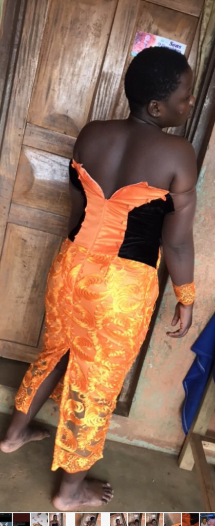 Lady in tears as she shows off the dress she ordered from her tailor and what she got (Photos)