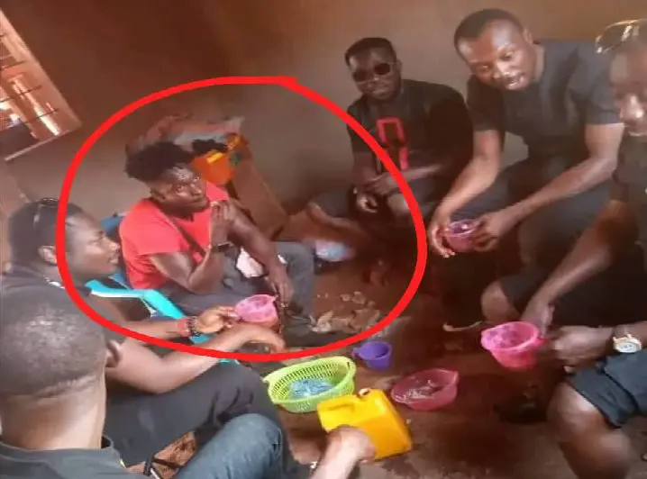 "The people in the photo eating with him are not policemen"- Ghana Police reacts to viral photo of Albert Donkor (the 27-year-old man whose death caused riots in Nkoranza)