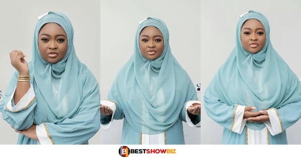 Muslims Applaud Jackie Appiah after she was spotted wearing a hijab like a Hajia (photos)